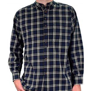 Lee Valley Vintage Grandfather Shirt VR27 Navy white check tartan